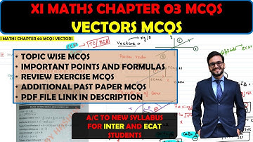 XI MATH CHAPTER 03 MCQS | VECTORS MCQS | XI NEW MATH BOOK | FOR INTER & APTITUDE