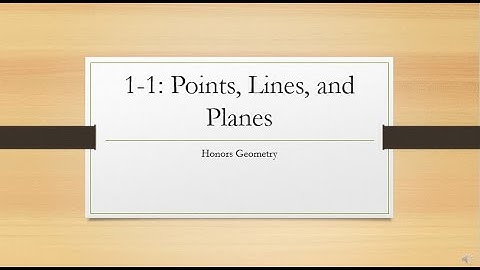 1 1 VIDEO Points Lines and Planes Judy