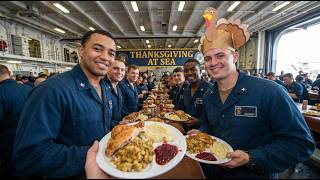 How 5,000 Sailors Celebrate Holidays Like Thanksgiving on an Aircraft Carrier