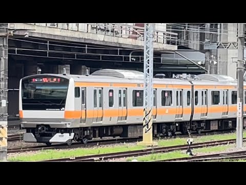 OM入場中のJR中央快速線E233系0番台T21編成の構内での幕遊び（試験）〜通勤快速川崎行き〜（2022.7.19）