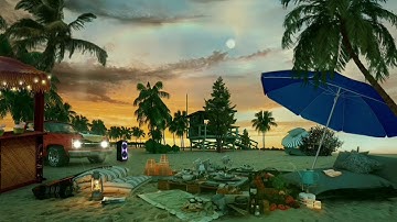 Cozy beach picnic  ⛱️ | waves, breeze, birds and kettle sounds | Alluring Ambience