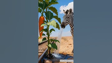 Zebra saved the carrot🥕 tree from drying up by watering it 😭 #ai​ #save​ #tree​ #zebra​