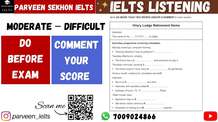 Hilary Lodge Retirement Home Listening | Answers |