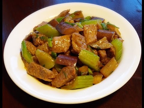 Stir Fry Chinese Eggplant with Beef
