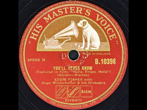 YOU'LL NEVER KNOW - EDDIE FISHER with Hugo Winterhalter & His Orchestra