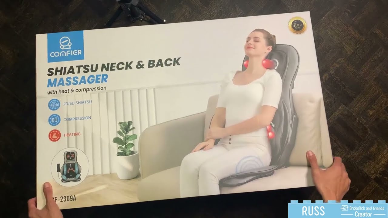 Comfier Portable Neck Massager with Heat, Shiatsu Shoulder Back