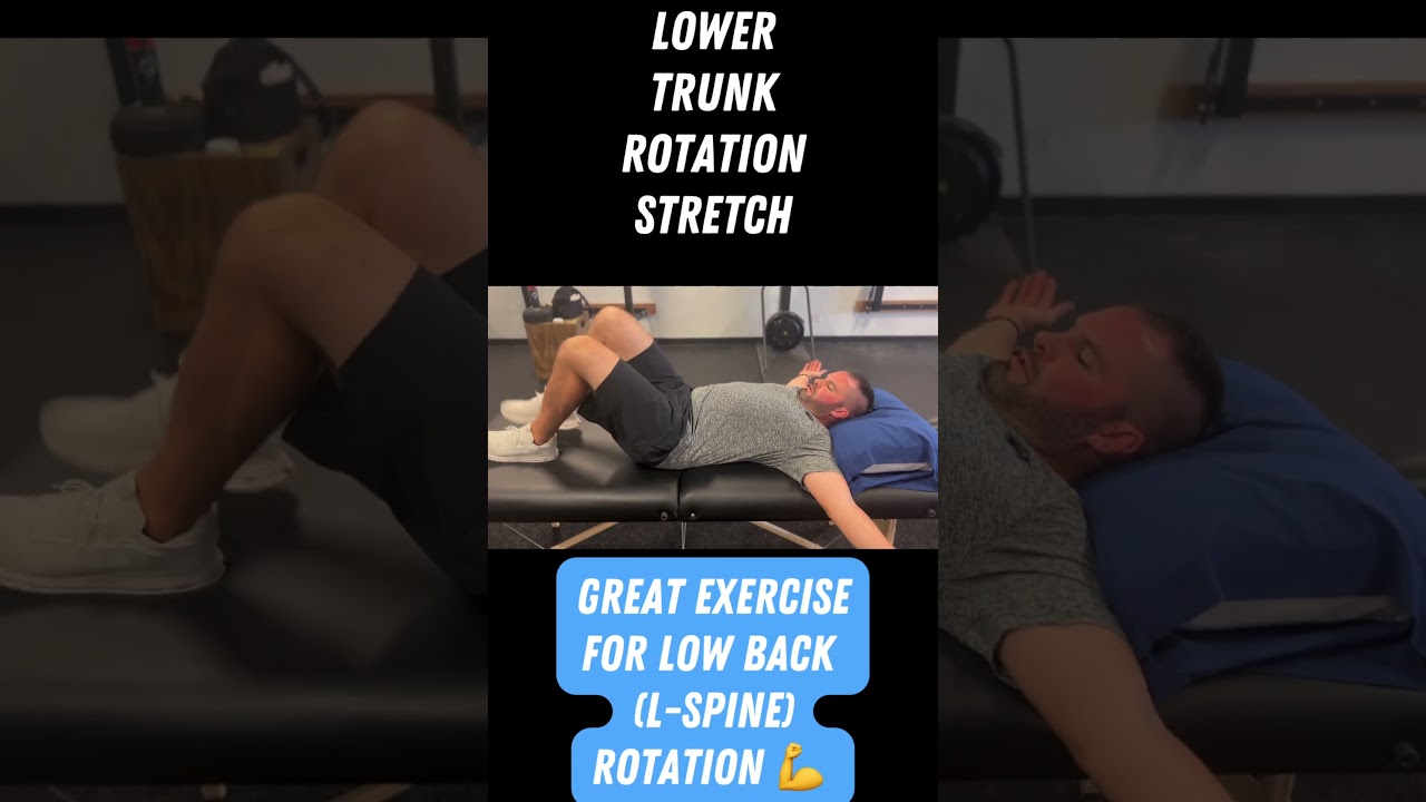 Lower Trunk Rotation: Mobility Drill for Low Back (Lumbar Spine).  Hold 10 sec Left; 10 sec Right x5