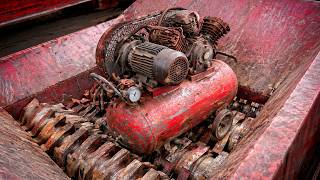 Extreme Metal Shredder Vs Giant Air Compressor Giant Industrial Shredder Machine