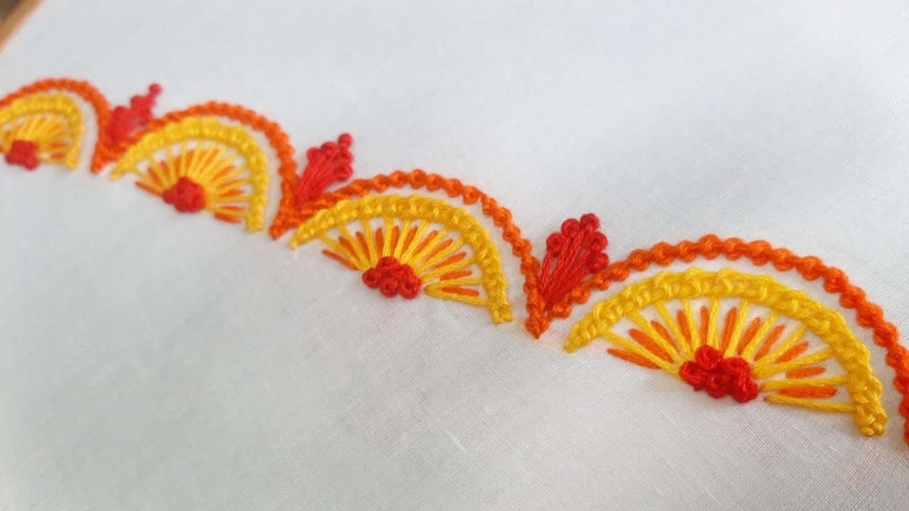 New Border Design for Dress (Hand Embroidery Work)