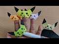 Origami Pokemon bookmark / Finger Puppet Pikachu