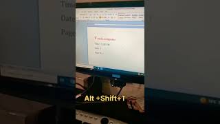 Short Cut Key Time Date &amp; Page No