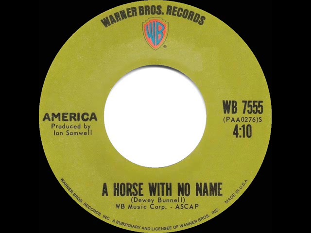 1972 HITS ARCHIVE: A Horse With No Name - America (a #1 record--stereo 45) class=