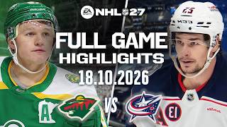 Minnesota Wild Vs Columbus Blue Jackets Full Game Highlights Oct 18, 2026 NHL 27 Simulation