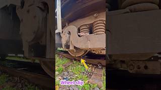 The wheel is slipping even after applying the brakes. #bangladesh_railway #railtrack