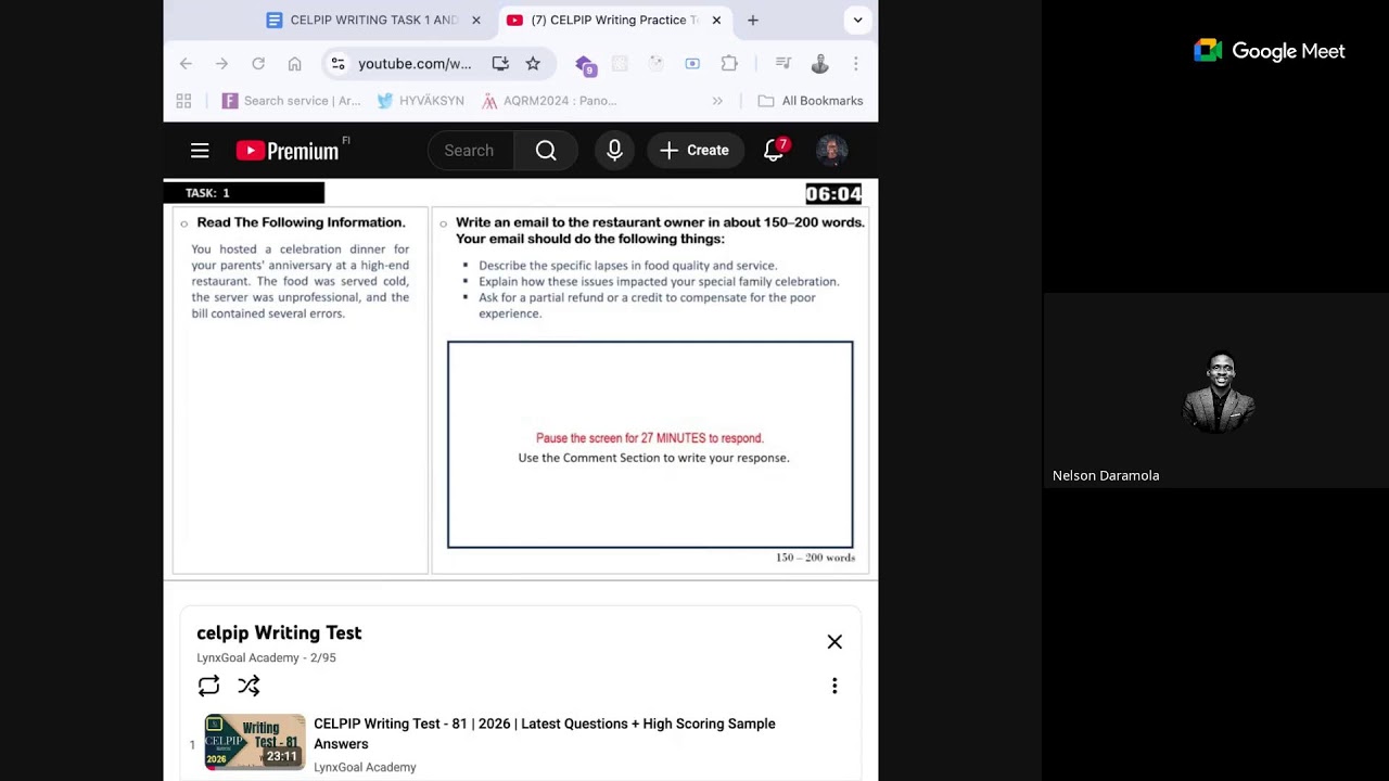 Celpip Writing Task 1