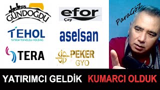 Gündoğdu Gıda - Tera Yatırım - Efor Yatırım - Peker Gyo - Aselsan - Tehol Hisse Yorum