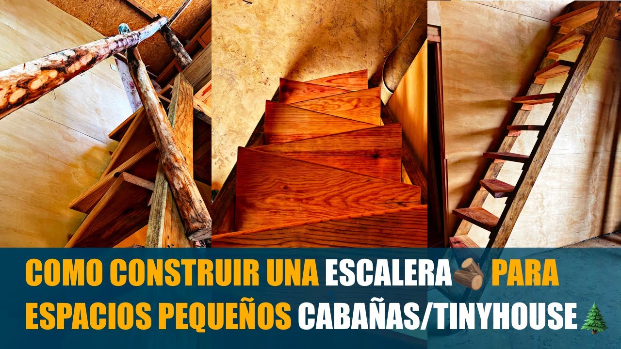 COMO CONSTRUIR UNA ESCALERA DE MADERA🪵 PARA ESPACIOS PEQUEÑOS‼️ CABAÑAS