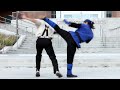 Karate vs drunken kung fu fight scene  ryuken vs bones slug street scrappers