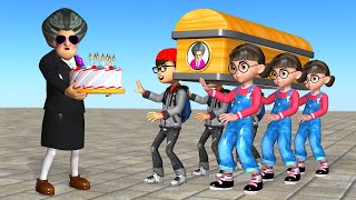 Scary Teacher 3D The Best Troll Miss T with Birthday Cake - Nick and Tani Coffin Dance Compilation