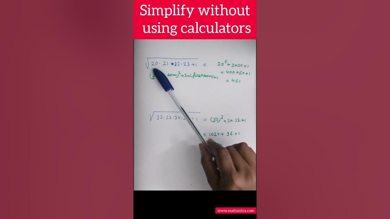 Simplify without using calculator simplification shortcut shorts