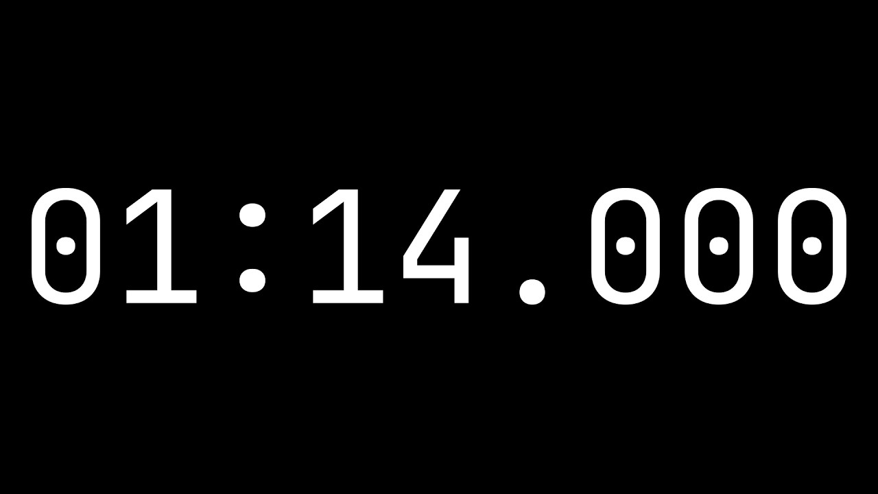 Countdown timer 1 minute, 14 seconds [01:14.000] - Exact length - YouTube