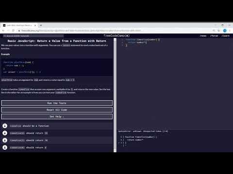 Basic Javascript (52/111) | Return a Value from a Function with Return ...