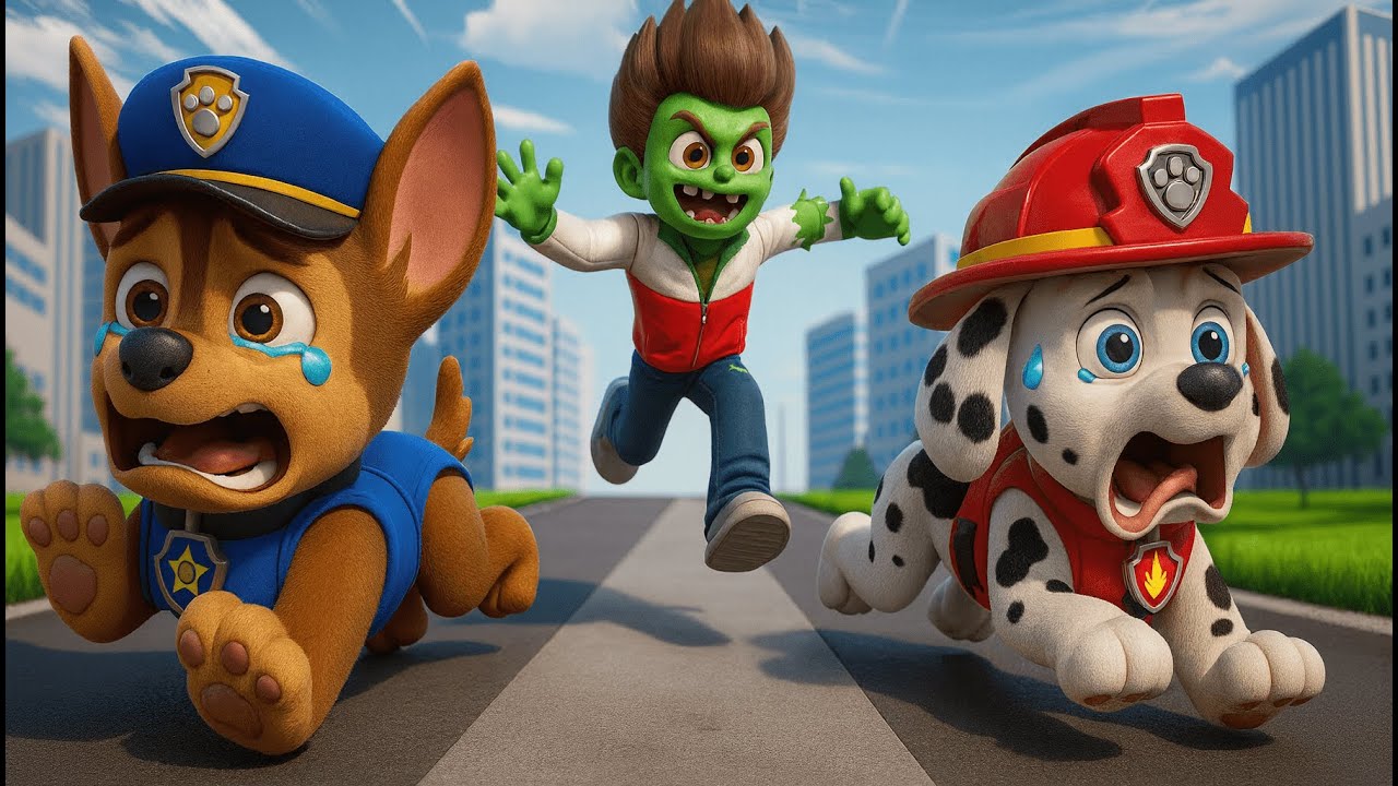 ¡Ryder se convierte en zombi! Chase y Skye corren por sus vidas | PAw PaTrol en Español | Rainbow 3