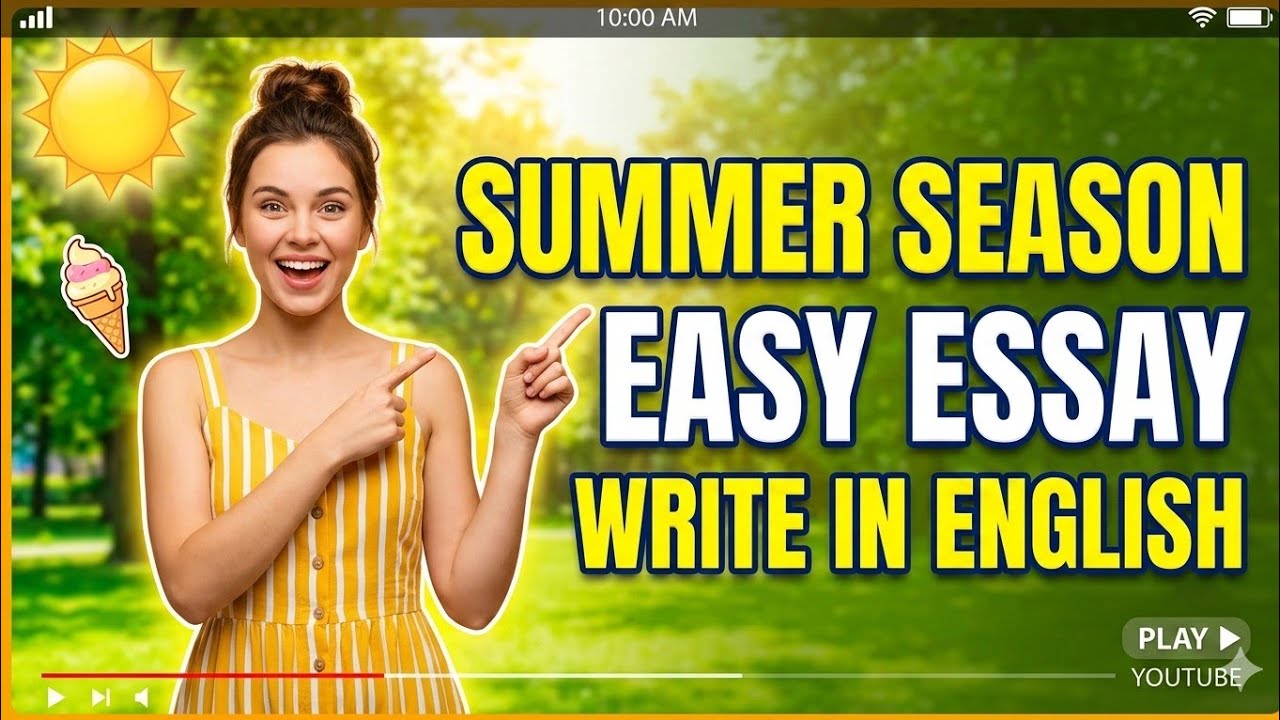 Summer Season Essay in English | Write 10 Lines on Summer Vacation ☀️ | think again 