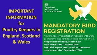 Mandatory Poultry Registration changes for England, Scotland & Wales 2024