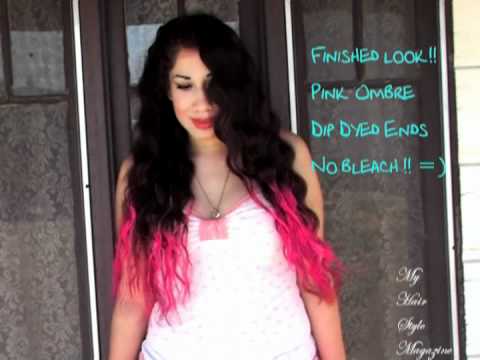 How To Diy Dip Dyed Ombre Neon Pink Hair Style Without Bleach Tutorial Nicki Minaj Inspired