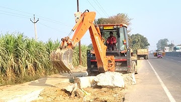 Sonalika tractor 750 DI and JCB machine 3DX Plus in JCB machine loader video highway road ki video