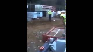 Guy Smashes Red Spray Paint Can and It Explodes In His Face