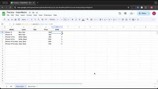 Google Sheets - Index-Match Function (Simplified)