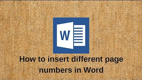 How to insert different page numbers in Word