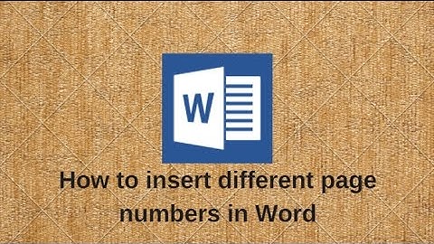 How to insert different page numbers in Word