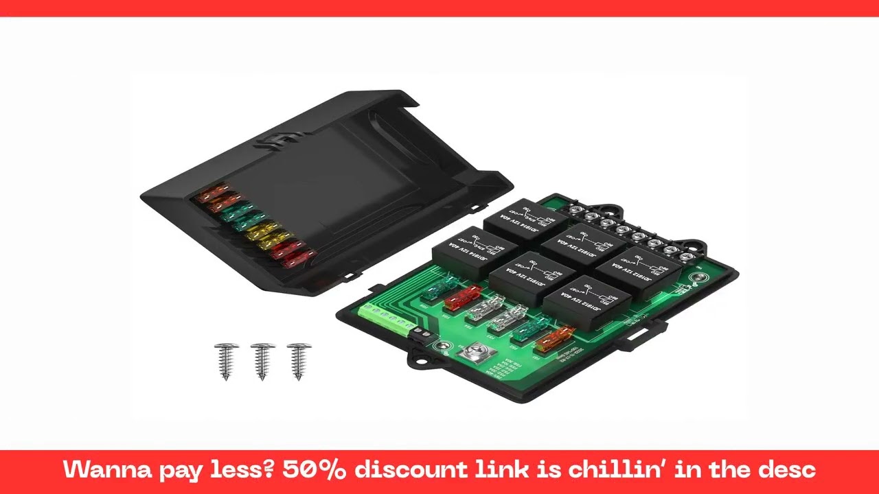 Review Relay Box Fuse Relay Box 12V Automotive Universal Fuse Panel with 6 Way Relays and 14 x ATC/A