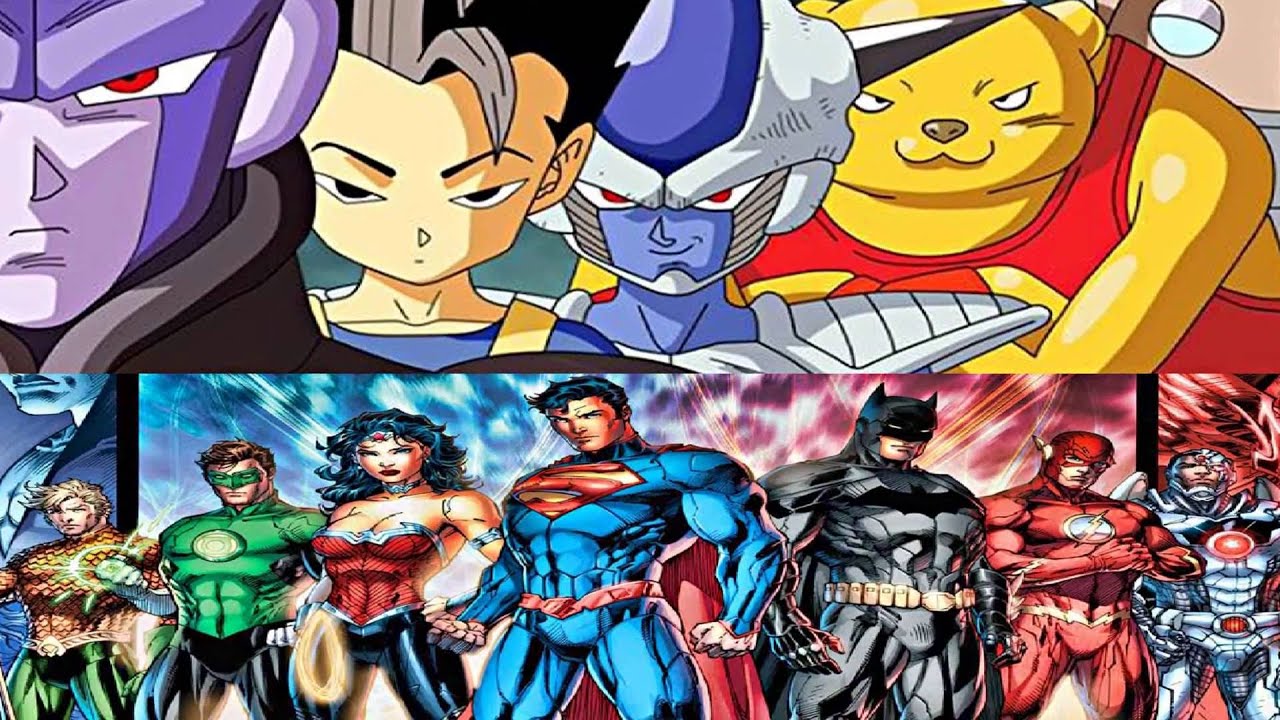 The Justice league vs Dragon Ball Super Universe 6 team ...