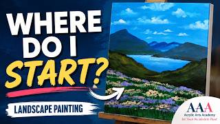 How to Start a Landscape Painting 🎨 Acrylic Painting Tips for Beginners