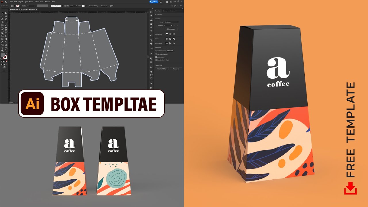How to Box Template design in Adobe Illustrator CC 2022