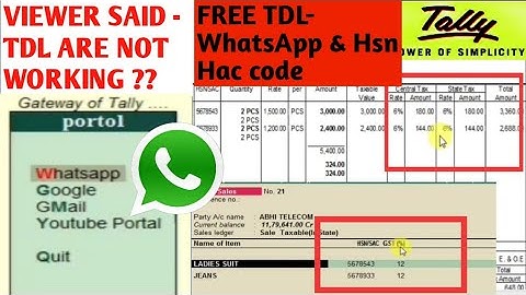 Free TDL | send invoice via whatsapp | HSN SAC code with Gst rate