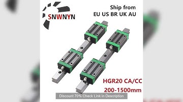 2pcs HGR20 Square Linear Guide Rail 300 400 500 800 1000 1500mm + 4pcs HGH20CA Bearing Slide Block C