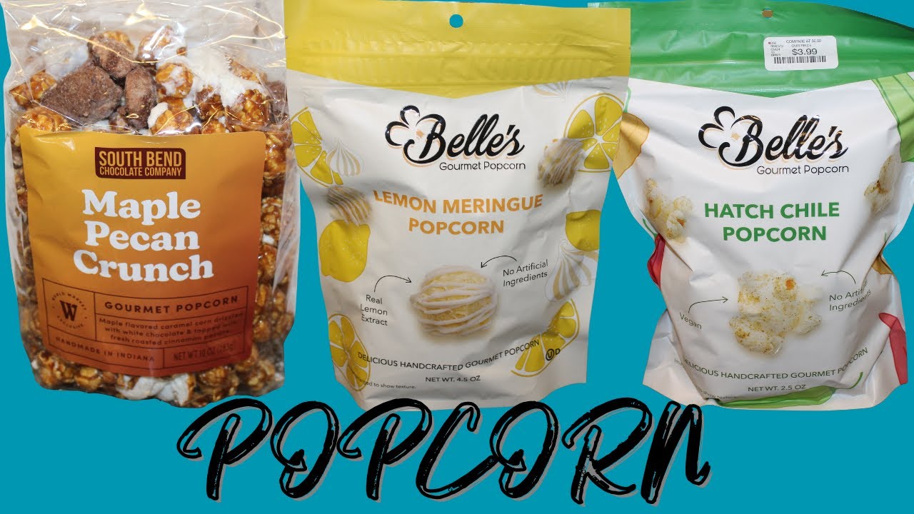 South Bend Chocolate Company Maple Pecan Crunch, Belle’s Lemon Meringue & Hatch Chile Popcorn