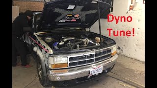 Turbo 3.9 Dakota Dyno Tune On The New Setup! Crazy Power On a Stock Engine!