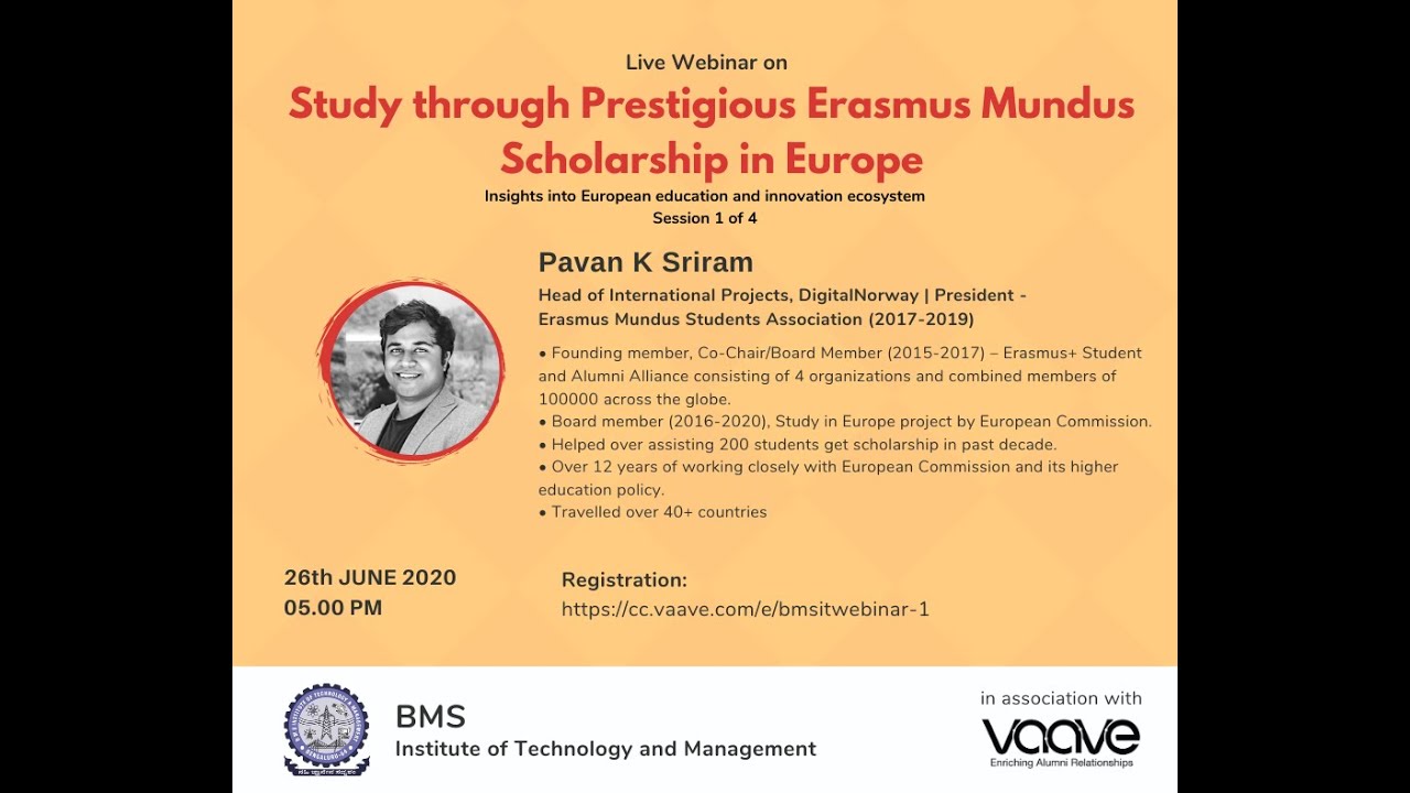 Study through prestigious erasmus Mundus scholarship in Europe 