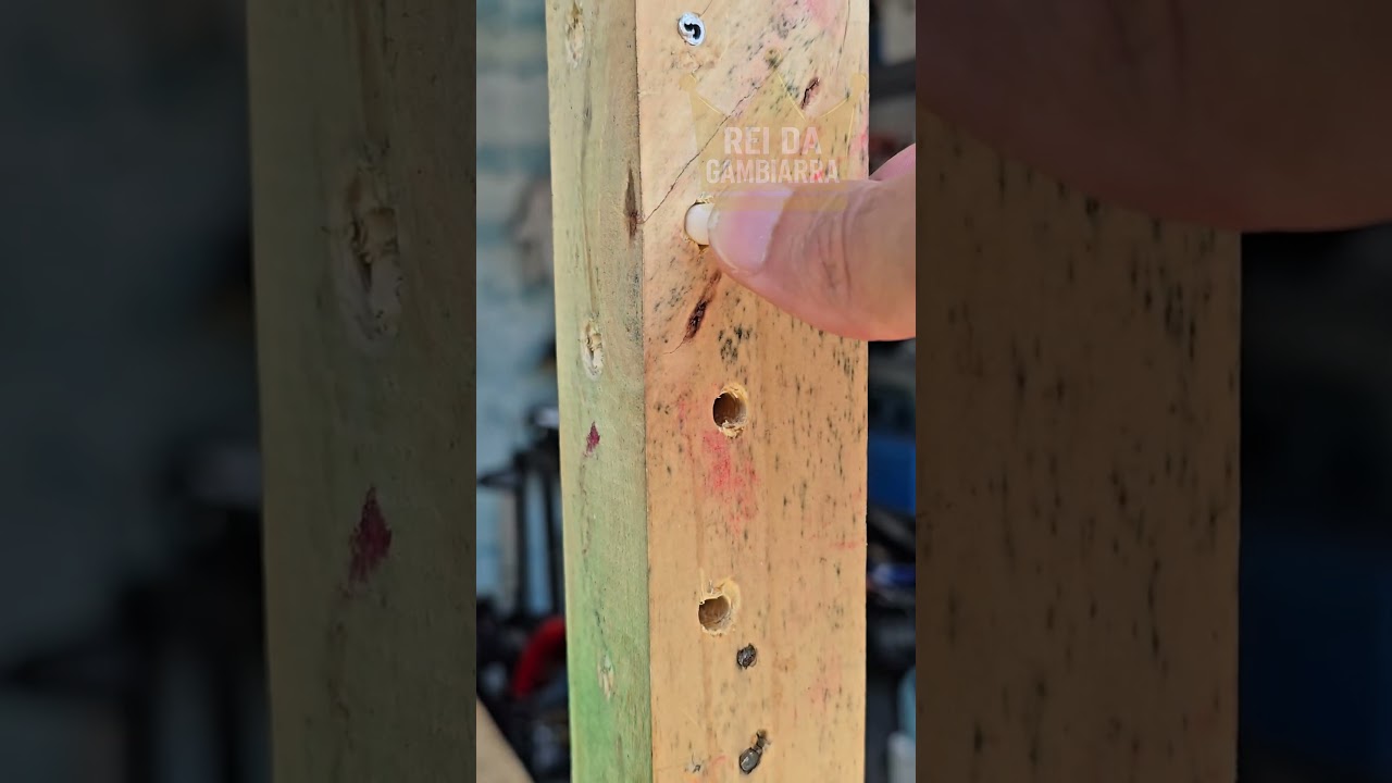 Marceneiro usa truque inesperado para consertar dobradiça solta 🔧 #gambiarra #marcenaria #diy #hack