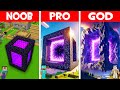 NEW TALLEST NETHER PORTAL CUBE in Minecraft NOOB vs PRO vs GOD!