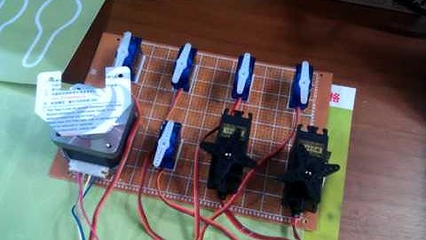Arduino / motoduino + 7 Servos(伺服馬達) +  1 Stepper Motor(步進馬達二相四線) Control