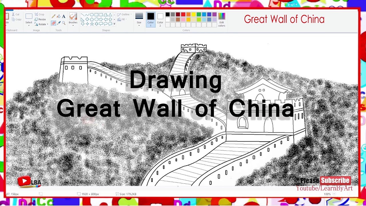 How To Draw Great Wall Of China L Learnbyart Youtube