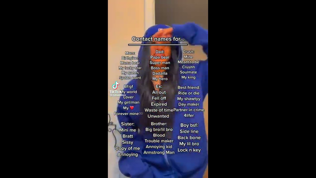 Contact Names For People 