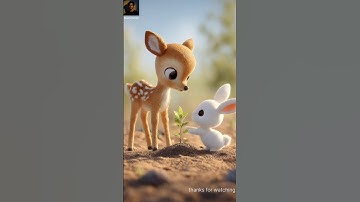 "Cute Animal Story: Deer, Rabbit & Mango Tree 🍃🥭" #ai #save #water #tree